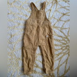 24M Yellow/Tan Overalls - Little Planet Carters Organic